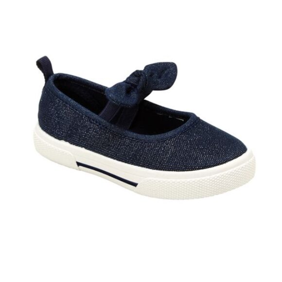 Carter's Other - CARTERS NWT Girls Size 2 Mary Jane Shoes Navy Blue White Flats Bow Casual